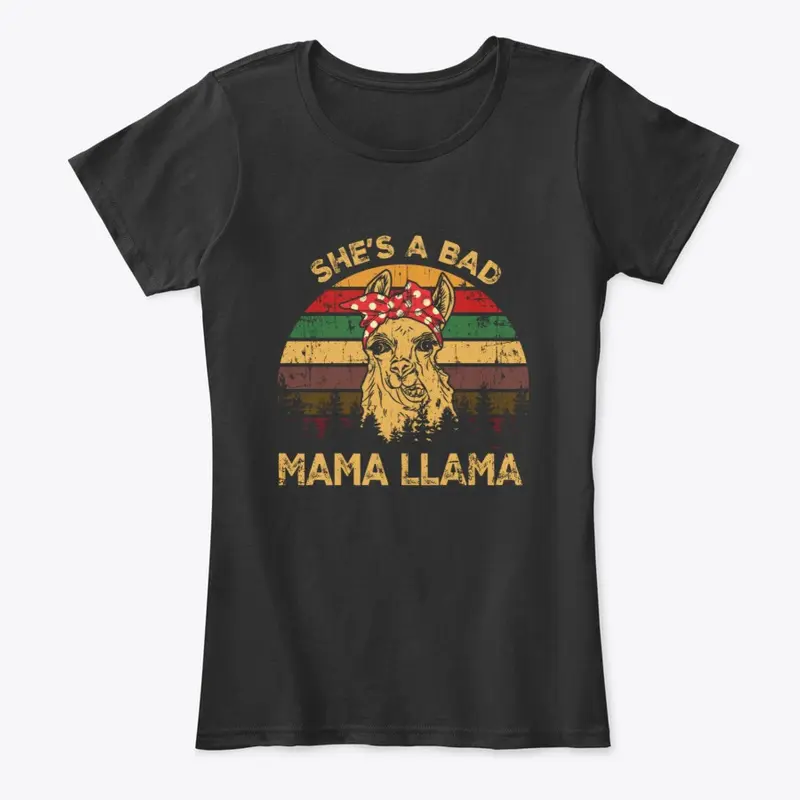 Vintage She Is Bad Mama Llama