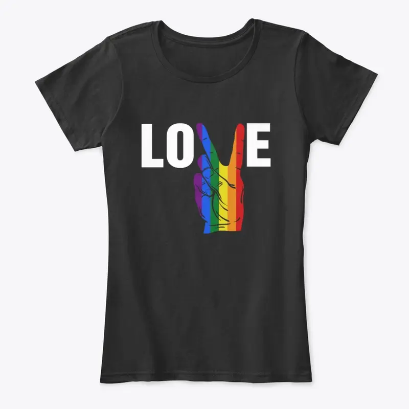 LOVE Peace Sign Rainbow Gay Pride 