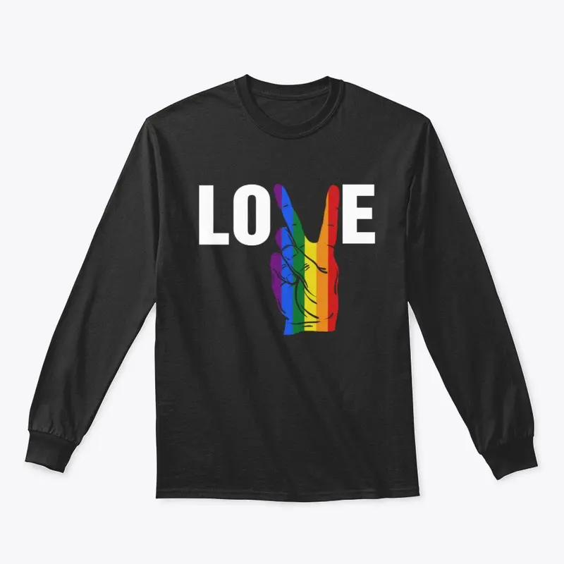 LOVE Peace Sign Rainbow Gay Pride 